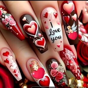 Valentine's Day Themed Press-on-Nails
